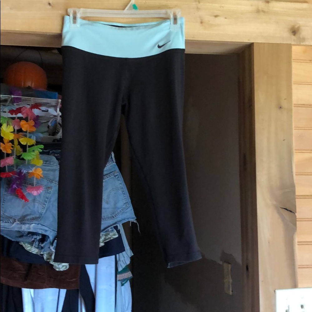 Nike black and blue capris